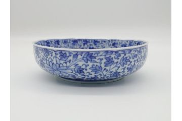江戸期　古伊万里　染付　二重角福　花唐草龍文　繊細な絵柄に魅了されるなます皿2枚セット(渦福、ドラゴン、小皿、和食器)(R-061695)