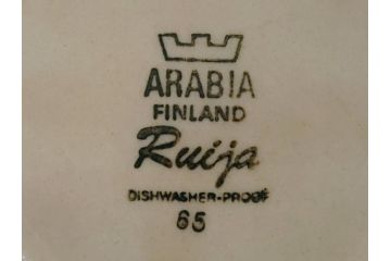 ARABIA　FINLAND　Ruija(ルイージャ)　Ulla Procope(ウラ・プロコッペ)　優しさと温かみある絵付けが印象的なティーカップ&ソーサー3客セット(アラビア、フィンランド、Sモデル、北欧食器、C&S)(R-061702)