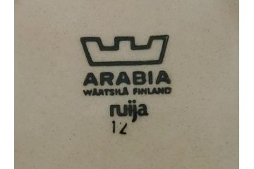 ARABIA　FINLAND　Ruija(ルイージャ)　Ulla Procope(ウラ・プロコッペ)　優しさと温かみある絵付けが印象的なティーカップ&ソーサー3客セット(アラビア、フィンランド、Sモデル、北欧食器、C&S)(R-061702)