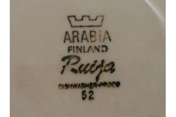 ARABIA　FINLAND　Ruija(ルイージャ)　Ulla Procope(ウラ・プロコッペ)　優しさと温かみある絵付けが印象的なティーカップ&ソーサー3客セット(アラビア、フィンランド、Sモデル、北欧食器、C&S)(R-061702)
