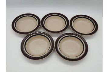 ARABIA　FINLAND　Ruija(ルイージャ)　Ulla Procope(ウラ・プロコッペ)　シンプルで使い勝手のよいスーププレート5枚セット(皿、深皿、ボウル、アラビア、フィンランド、北欧食器)(R-061703)