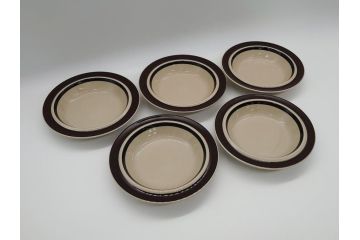 ARABIA　FINLAND　Ruija(ルイージャ)　Ulla Procope(ウラ・プロコッペ)　シンプルで使い勝手のよいスーププレート5枚セット(皿、深皿、ボウル、アラビア、フィンランド、北欧食器)(R-061703)
