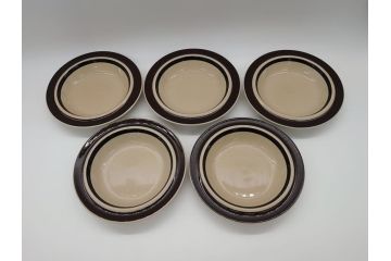 ARABIA　FINLAND　Ruija(ルイージャ)　Ulla Procope(ウラ・プロコッペ)　シンプルで使い勝手のよいスーププレート5枚セット(皿、深皿、ボウル、アラビア、フィンランド、北欧食器)(R-061704)