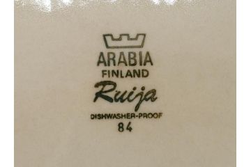ARABIA　FINLAND　Ruija(ルイージャ)　Ulla Procope(ウラ・プロコッペ)　シンプルで使い勝手のよいスーププレート5枚セット(皿、深皿、ボウル、アラビア、フィンランド、北欧食器)(R-061704)