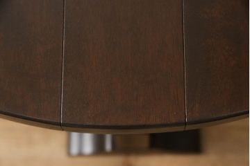 中古　松本民芸家具　脚のデザインがシックな#13型T・Fバタフライ卓(サイドテーブル、ラウンドテーブル、丸テーブル、ドロップリーフテーブル、カフェテーブル、コーヒーテーブル)(R-061708)