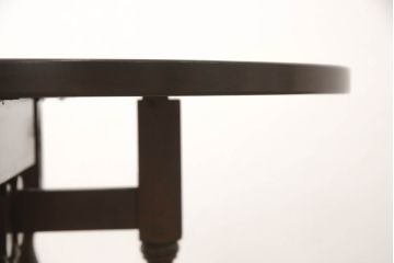 中古　松本民芸家具　脚のデザインがシックな#13型T・Fバタフライ卓(サイドテーブル、ラウンドテーブル、丸テーブル、ドロップリーフテーブル、カフェテーブル、コーヒーテーブル)(R-061708)