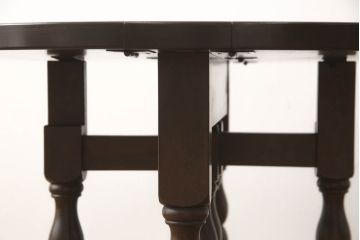 中古　松本民芸家具　脚のデザインがシックな#13型T・Fバタフライ卓(サイドテーブル、ラウンドテーブル、丸テーブル、ドロップリーフテーブル、カフェテーブル、コーヒーテーブル)(R-061708)