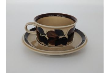 ARABIA　FINLAND　Ruija(ルイージャ)　Ulla Procope(ウラ・プロコッペ)　優しさと温かみある絵付けが印象的なティーカップ&ソーサー3客セット(アラビア、フィンランド、Sモデル、北欧食器、C&S)(R-061720)