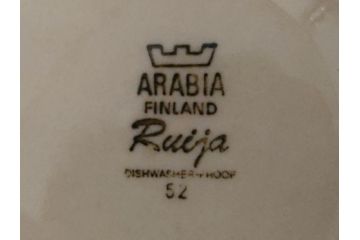 ARABIA　FINLAND　Ruija(ルイージャ)　Ulla Procope(ウラ・プロコッペ)　優しさと温かみある絵付けが印象的なティーカップ&ソーサー3客セット(アラビア、フィンランド、Sモデル、北欧食器、C&S)(R-061720)