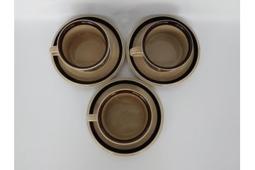 ARABIA　FINLAND　Ruija(ルイージャ)　Ulla Procope(ウラ・プロコッペ)　優しさと温かみある絵付けが印象的なティーカップ&ソーサー3客セット(アラビアフィンランド、Sモデル、北欧食器、C&S)(R-061721)