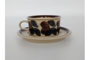 ARABIA　FINLAND　Ruija(ルイージャ)　Ulla Procope(ウラ・プロコッペ)　優しさと温かみある絵付けが印象的なティーカップ&ソーサー3客セット(アラビアフィンランド、Sモデル、北欧食器、C&S)(R-061721)
