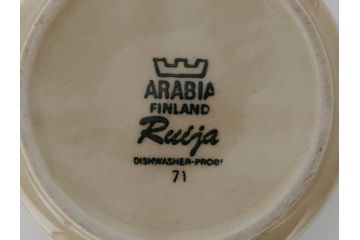 ARABIA　FINLAND　Ruija(ルイージャ)　Ulla Procope(ウラ・プロコッペ)　優しさと温かみある絵付けが印象的なティーカップ&ソーサー3客セット(アラビアフィンランド、Sモデル、北欧食器、C&S)(R-061721)