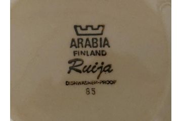 ARABIA　FINLAND　Ruija(ルイージャ)　Ulla Procope(ウラ・プロコッペ)　優しさと温かみある絵付けが印象的なティーカップ&ソーサー3客セット(アラビアフィンランド、Sモデル、北欧食器、C&S)(R-061721)