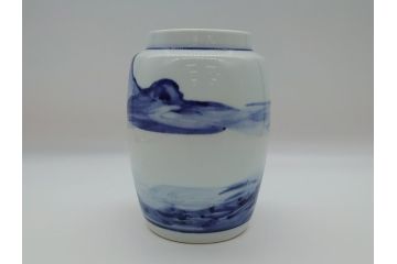 人間国宝　近藤悠三　山　染付　花瓶(共箱無し、花器、近藤雄三)(R-061722)
