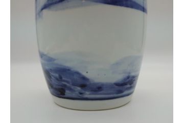 人間国宝　近藤悠三　山　染付　花瓶(共箱無し、花器、近藤雄三)(R-061722)