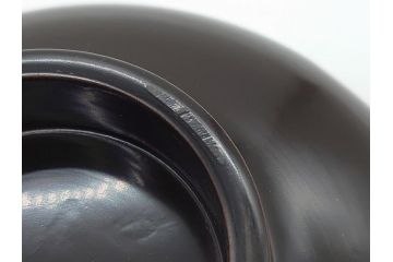 輪島塗　黒塗　蒔絵　金彩　金魚　盃洗　悠々泳ぐ金魚が涼しげな4.8寸深鉢3客セット(杯洗、酒器、漆器、雷紋)(R-061726)