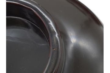 輪島塗　黒塗　蒔絵　金彩　金魚　盃洗　悠々泳ぐ金魚が涼しげな4.8寸深鉢3客セット(杯洗、酒器、漆器、雷紋)(R-061726)