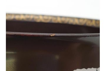 輪島塗　黒塗　蒔絵　金彩　金魚　盃洗　悠々泳ぐ金魚が涼しげな4.8寸深鉢3客セット(杯洗、酒器、漆器、雷紋)(R-061726)