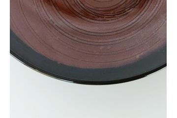 大樋年雄(十一代　大樋長左衛門)　大樋焼　飴釉　7寸皿(共箱付き、菓子器、菓子皿)(R-061727)