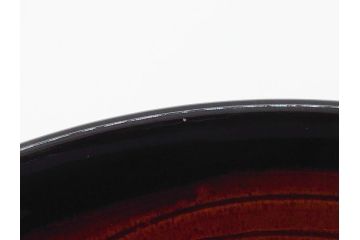 大樋年雄(十一代　大樋長左衛門)　大樋焼　飴釉　7寸皿(共箱付き、菓子器、菓子皿)(R-061727)