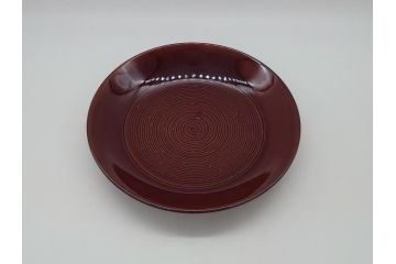 大樋年雄(十一代　大樋長左衛門)　大樋焼　飴釉　7寸皿(共箱付き、菓子器、菓子皿)(R-061728 )
