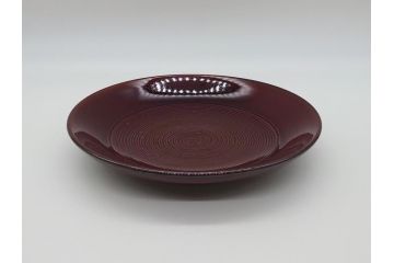 大樋年雄(十一代　大樋長左衛門)　大樋焼　飴釉　7寸皿(共箱付き、菓子器、菓子皿)(R-061728 )