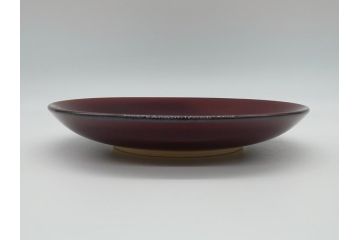 大樋年雄(十一代　大樋長左衛門)　大樋焼　飴釉　7寸皿(共箱付き、菓子器、菓子皿)(R-061728 )