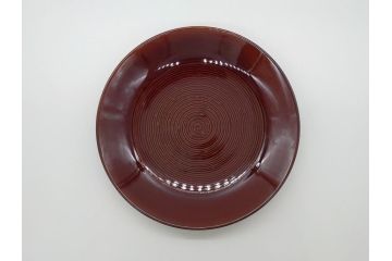 大樋年雄(十一代　大樋長左衛門)　大樋焼　飴釉　7寸皿(共箱付き、菓子器、菓子皿)(R-061728 )