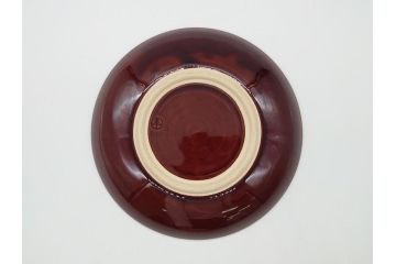 大樋年雄(十一代　大樋長左衛門)　大樋焼　飴釉　7寸皿(共箱付き、菓子器、菓子皿)(R-061728 )