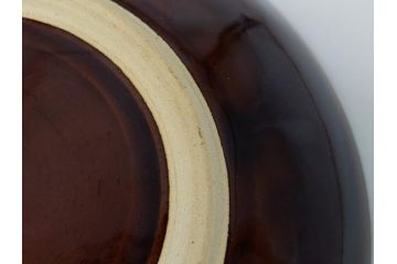 大樋年雄(十一代　大樋長左衛門)　大樋焼　飴釉　7寸皿(共箱付き、菓子器、菓子皿)(R-061728 )
