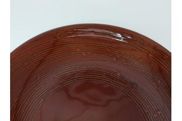 大樋年雄(十一代　大樋長左衛門)　大樋焼　飴釉　約21.5　7寸皿(共箱付き、七寸、菓子器、菓子皿、和皿)(R-061729 )