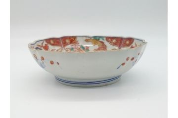 幕末　富長貴春(富貴長春)　伊万里　色絵染付　5寸皿　約15.5cm　色鮮やかで縁起の良い絵柄の小皿3枚セット(五寸、小鉢、牡丹、和食器、和皿)(R-061732)