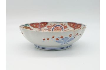 幕末　富長貴春(富貴長春)　伊万里　色絵染付　5寸皿　約15.5cm　色鮮やかで縁起の良い絵柄の小皿3枚セット(五寸、小鉢、牡丹、和食器、和皿)(R-061732)