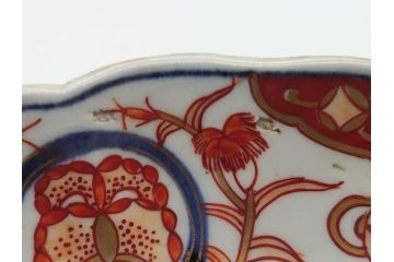 幕末　富長貴春(富貴長春)　伊万里　色絵染付　5寸皿　約15.5cm　色鮮やかで縁起の良い絵柄の小皿3枚セット(五寸、小鉢、牡丹、和食器、和皿)(R-061732)