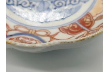 幕末　富長貴春(富貴長春)　伊万里　色絵染付　5寸皿　約15.5cm　色鮮やかで縁起の良い絵柄の小皿3枚セット(五寸、小鉢、牡丹、和食器、和皿)(R-061732)