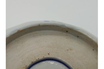 幕末　富長貴春(富貴長春)　伊万里　色絵染付　5寸皿　約15.5cm　色鮮やかで縁起の良い絵柄の小皿5枚セット(五寸、小鉢、牡丹、和食器、和皿)(R-061733)