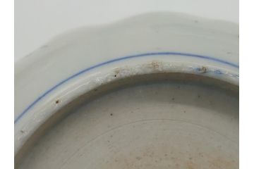 幕末　富長貴春(富貴長春)　伊万里　色絵染付　5寸皿　約15.5cm　色鮮やかで縁起の良い絵柄の小皿5枚セット(五寸、小鉢、牡丹、和食器、和皿)(R-061733)
