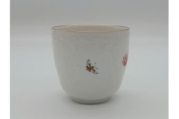 ベルリン　KPM(ベルリン王立磁器製陶所)　金彩　花　蝶　繊細な模様がエレガントな雰囲気のカップ&ソーサー(ケーピーエムベルリン、王の笏、ロココ調、C&S)(R-061734)