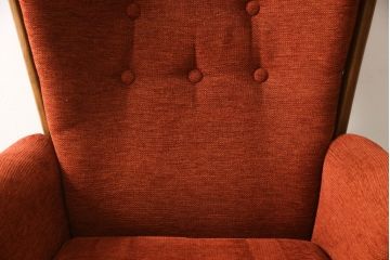 イギリスビンテージ　美品　ERCOL(アーコール)　エバーグリーン　エレガントな雰囲気漂う1人掛けイージーチェア(ラウンジチェア、アームチェア、椅子、ソファ、ヴィンテージ、英国、北欧)(R-061740)