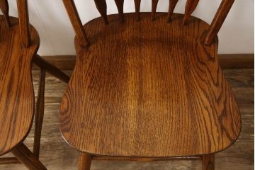 中古 IDC大塚家具取扱品 Shin-Lee(シンリー) 滑らかな木肌とシックな佇まいが魅力のダイニングチェア2脚セット(板座チェア、椅子、イス)(R-061741)