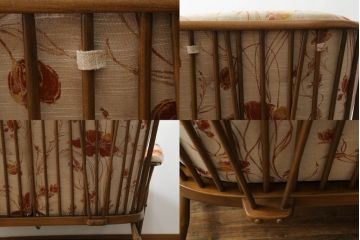 イギリスビンテージ　美品　ERCOL(アーコール)　ナチュラルテイストのお部屋にぴったりなリラックス感のある二人掛けソファ(アームソファ、ラブソファ、ダイニングソファ、2人掛け、ヴィンテージ、英国、北欧)(R-061742)