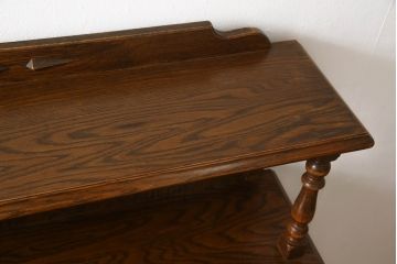 中古　美品　三越　Brugge(ブルージュ)　ステンドグラスがクラシカルな雰囲気を醸し出すブックケース(本箱、飾り棚、サイドボード、サイドキャビネット、収納棚、戸棚)(R-061745)