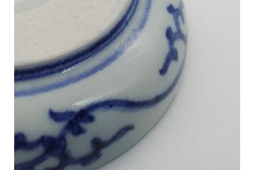 江戸期　古伊万里　染付　二重角福　蛸唐草　3.5寸皿　約10.5　爽やかな藍色の蛸唐草文様が魅力の小皿2枚セット(三寸五分、渦福、和食器、和皿)(R-061755)