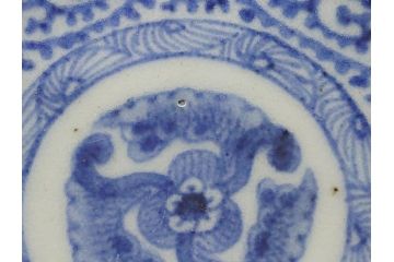江戸期　古伊万里　染付　二重角福　蛸唐草　3.5寸皿　約10.5　爽やかな藍色の蛸唐草文様が魅力の小皿2枚セット(三寸五分、渦福、和食器、和皿)(R-061755)