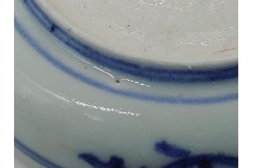 江戸期　古伊万里　染付　二重角福　蛸唐草　3.5寸皿　約10.5　爽やかな藍色の蛸唐草文様が魅力の小皿2枚セット(三寸五分、渦福、和食器、和皿)(R-061755)
