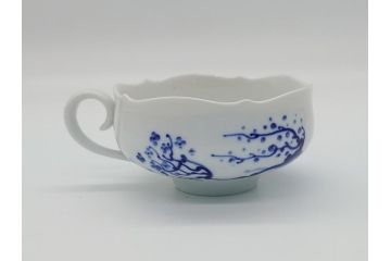 ドイツ　マイセン　Meissen　ブルーオーキッド　華麗な蘭の美しさに魅了されるティーカップ&ソーサー2客セット(蘭の花、洋食器、C&S)(R-061757)