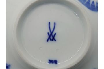 ドイツ　マイセン　Meissen　ブルーオーキッド　華麗な蘭の美しさに魅了されるティーカップ&ソーサー2客セット(蘭の花、洋食器、C&S)(R-061757)
