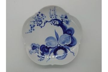 ドイツ　マイセン　Meissen　ブルーオーキッド　華麗な蘭の美しさに魅了されるティーカップ&ソーサー2客セット(蘭の花、洋食器、C&S)(R-061757)