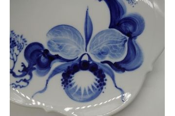 ドイツ　マイセン　Meissen　ブルーオーキッド　華麗な蘭の美しさに魅了されるティーカップ&ソーサー2客セット(蘭の花、洋食器、C&S)(R-061757)
