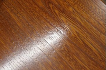 中古　欅(ケヤキ)材　伝統木芸士・石橋武士作　分厚い天板が高級感を醸し出す囲炉裏ダイニング(関西火鉢、長火鉢、木製火鉢、ダイニングテーブル)(R-061765)
